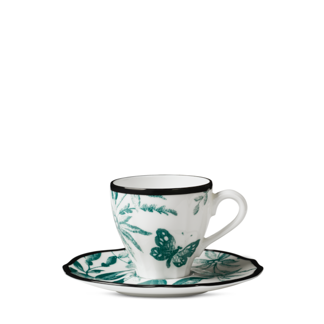 Herbarium coffee cup and saucer, double set