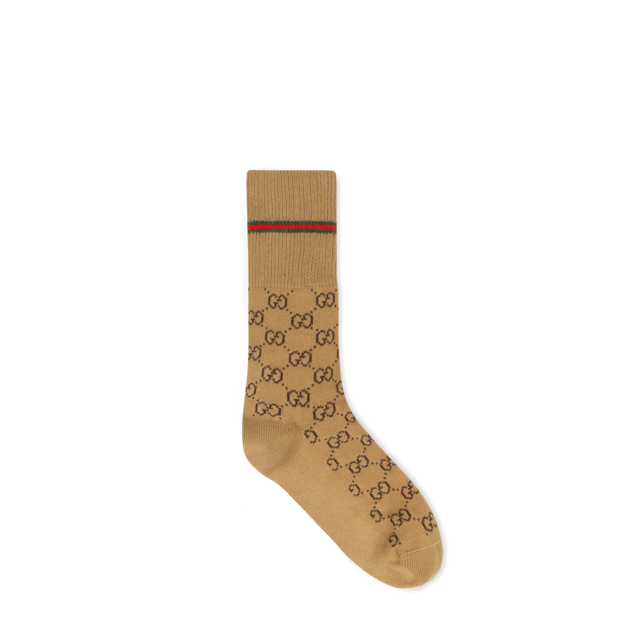 GUCCI GGロゴソックス 黒と白 Cotton blend socks with Web in black | GUCCI® US