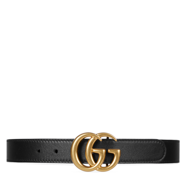 GUCCI グッチ 小物 ダブルGバックルベルト ブラック レザー