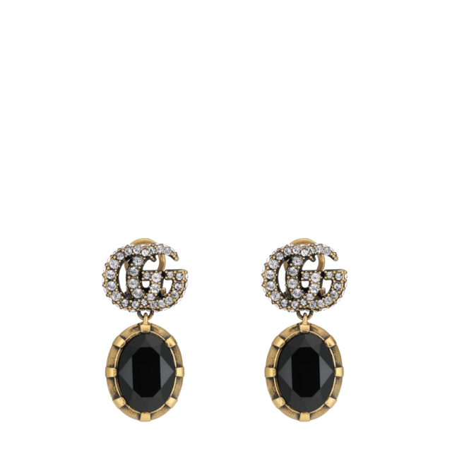 アクセサリー U_YA511 Shiny Gold Finish Interlocking G Earrings With Pearl | GUCCI® MX