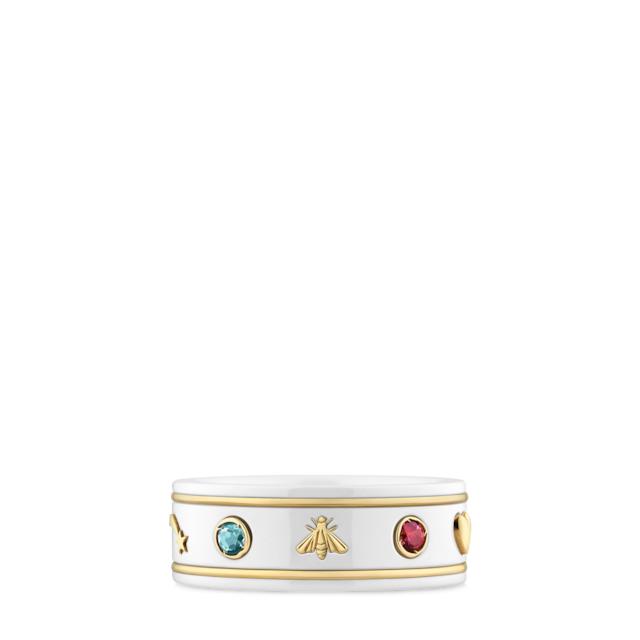 Icon thin band in white gold in 18k white gold and black