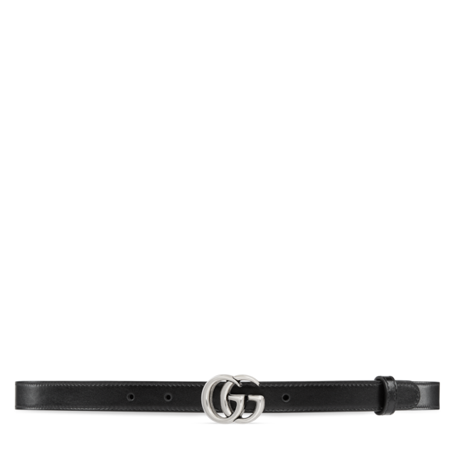 GGマーモント〕シャイニーバックル レザー ベルトブラック