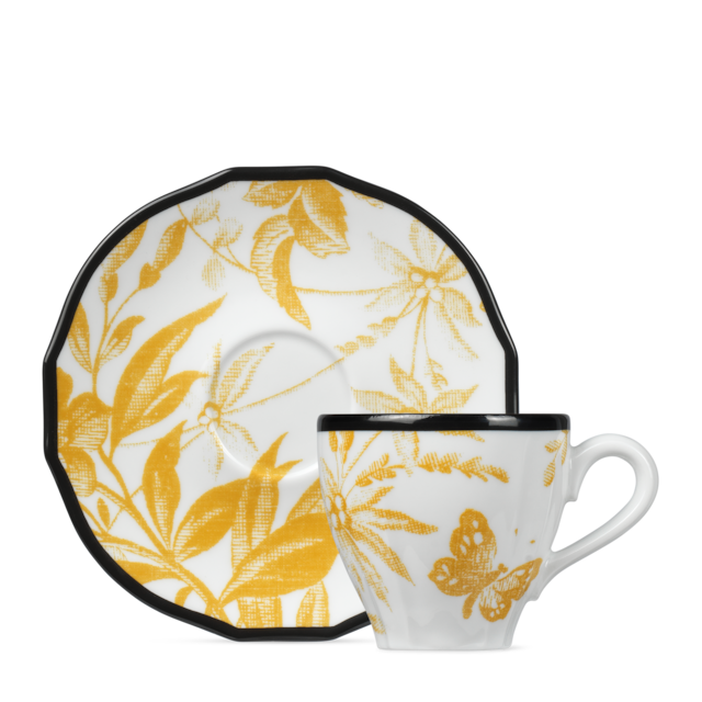 Herbarium coffee cup and saucer, double set