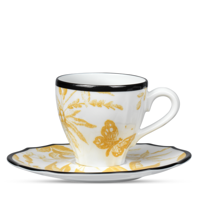 Herbarium coffee cup and saucer, double set