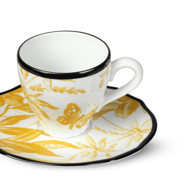 Herbarium coffee cup and saucer, double set