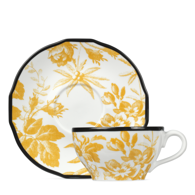 Herbarium teacup and saucer, double set