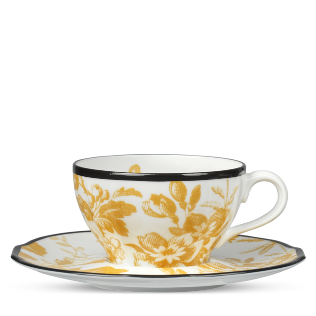 Herbarium teacup and saucer, double set