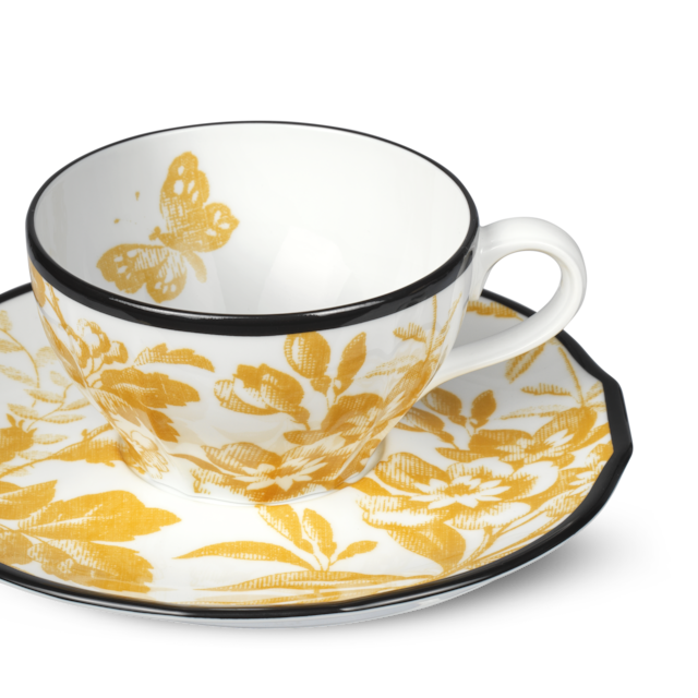 Herbarium teacup and saucer, double set