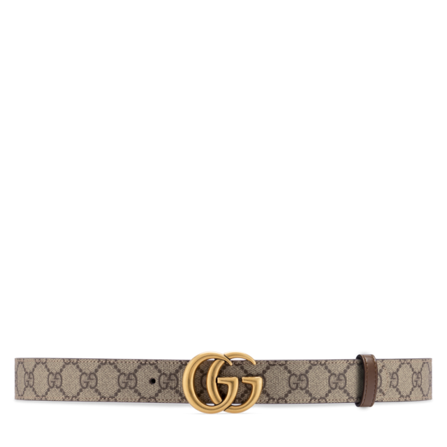 美品】GUCCI グッチ マーモント スリムベルト シルバー ブラック