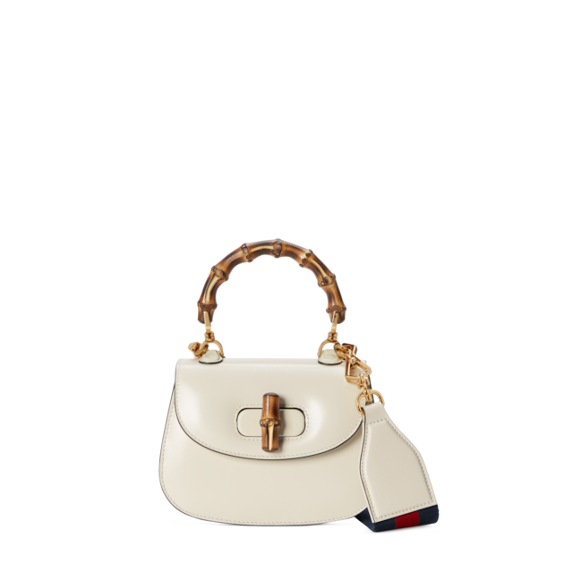 GUCCI★ 〔バンブー ディーバ〕ミディアムバッグ【国内買付】 グッチ バンブー ディーバ〕ミディアムバッグホワイト レザー