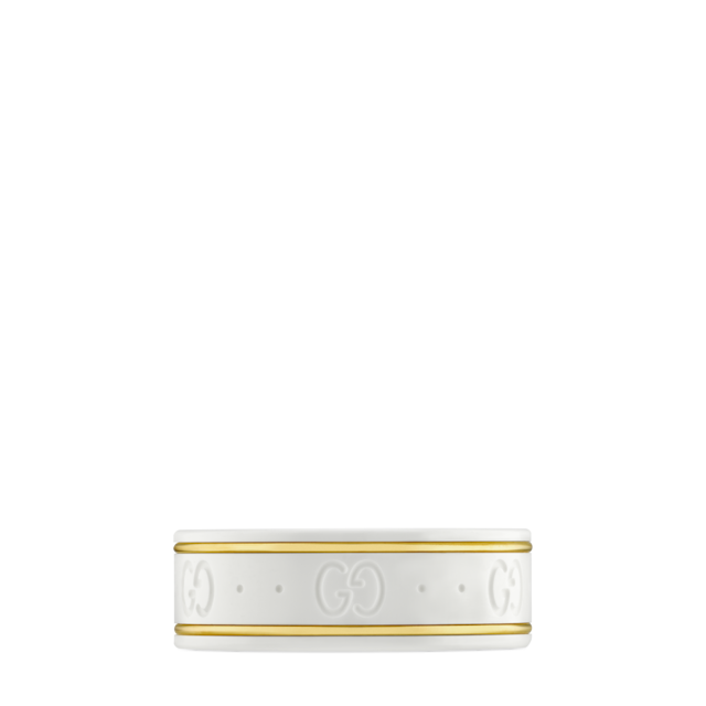 ■GUCCI■ Icon yellow gold/ white gold ring with stars■ Icon white gold ring with stars in 18k white gold | GUCCI® US
