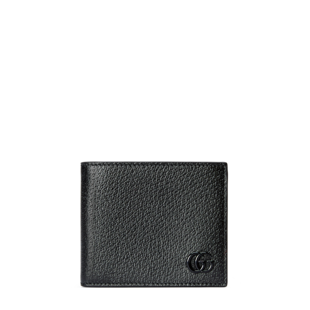 GG Marmont bi-fold card case wallet in black leather | GUCCI® US
