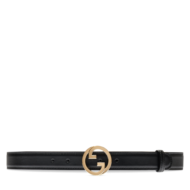 Gucci Blondie thin belt in black leather | GUCCI® US