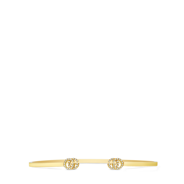オンライン限定 GG ランニング ダイヤモンド付き 18K カフ
