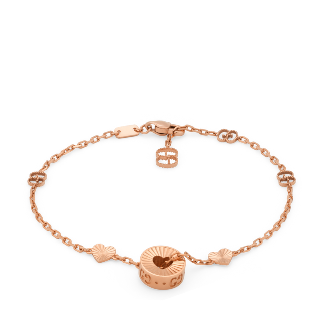 Icon 18k heart bracelet in 18k white gold | GUCCI® US
