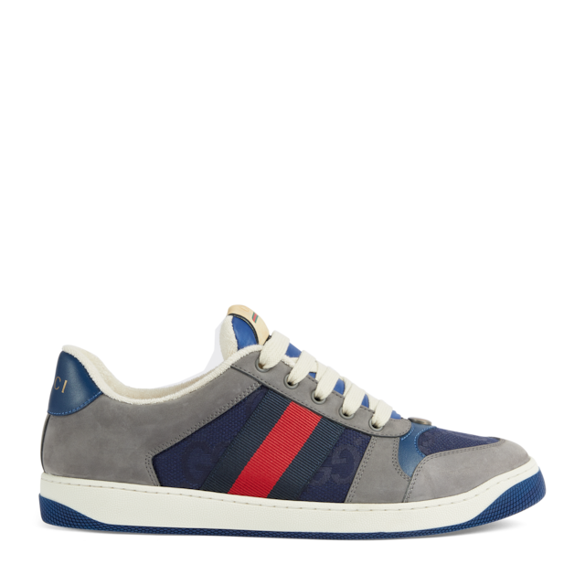 Men's chunky sneaker with GG in beige and blue Supreme
