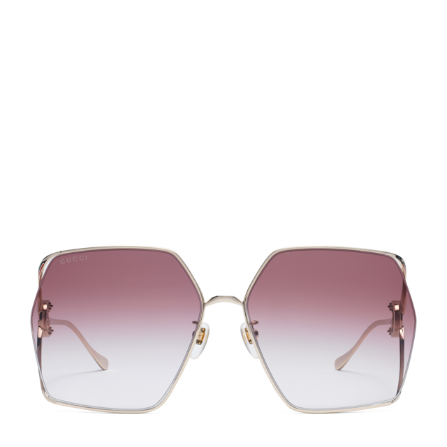 GUCCI スクエアフレムサンクラス 733336I3330 8012 スクエアフレーム サングラスゴールドトーン メタル | GUCCI公式