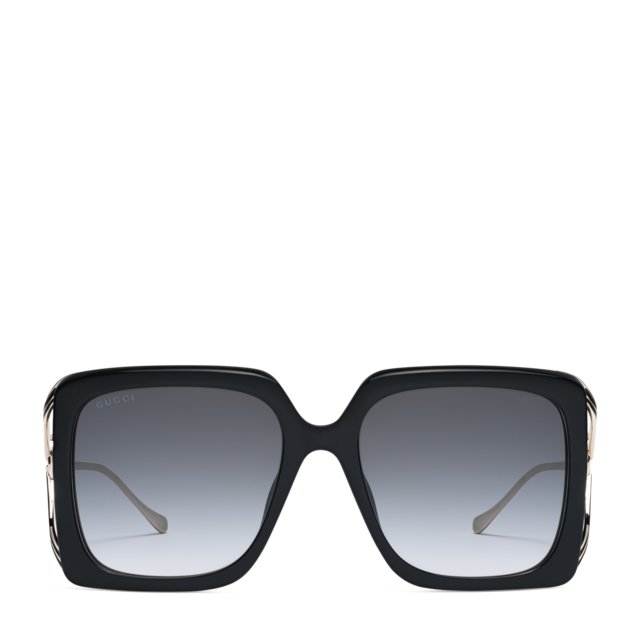 GUCCI スクエアフレムサンクラス GG0418S003 003 GGレンズ スクエアフレーム サングラスブラック＆グレー | GUCCI公式