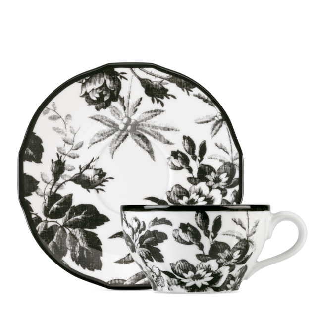 Herbarium teacup and saucer, set of two