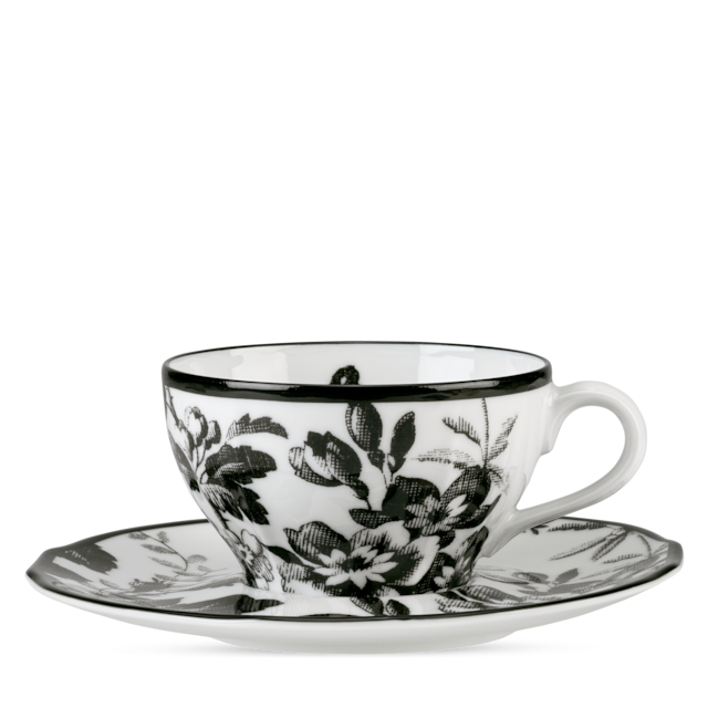 Herbarium teacup and saucer, set of two