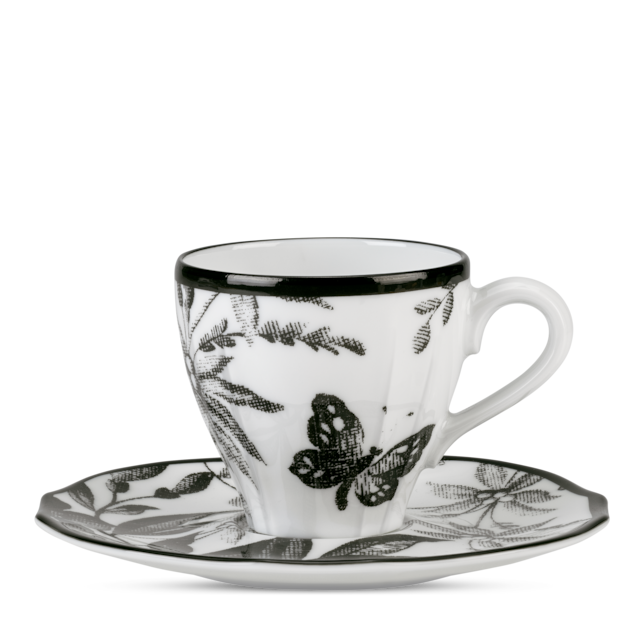 Herbarium coffee cup and saucer, set of two