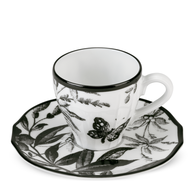 Herbarium coffee cup and saucer, set of two