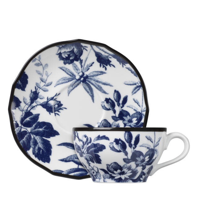 Herbarium teacup and saucer, set of two