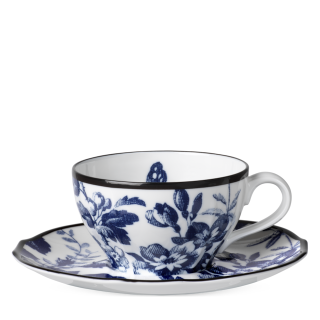 Herbarium teacup and saucer, set of two