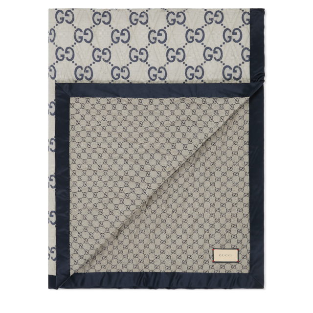 Double-sided GG quilted cotton blanket