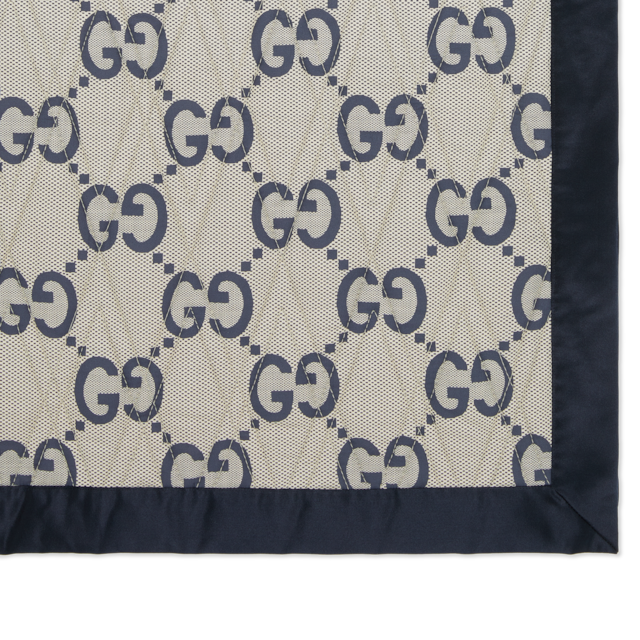 Double-sided GG quilted cotton blanket