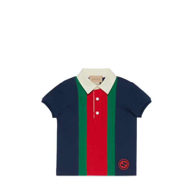 Baby printed cotton T-shirt in light grey | GUCCI® US