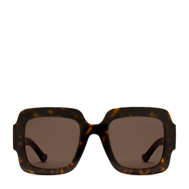 Square-frame Double G sunglasses in black acetate | GUCCI® CA
