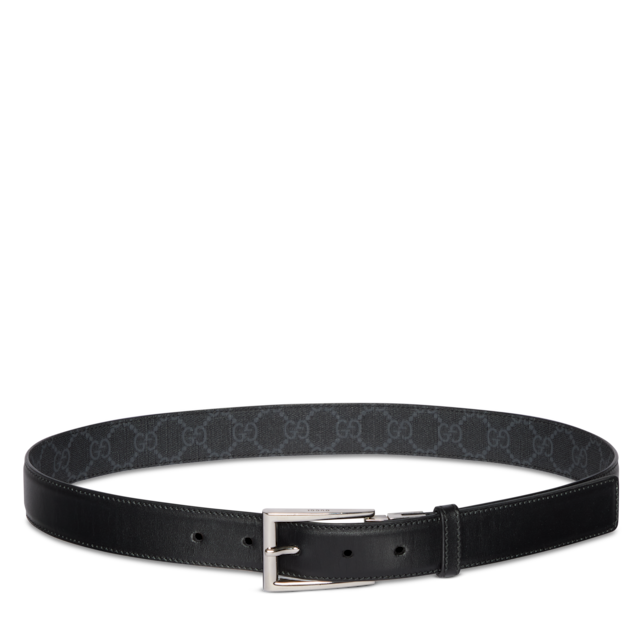 Gucci Men's Faceted GG Belt in Black Gucci