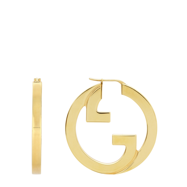 Gucci Blondie hoop earrings in light pink, gold-toned metal