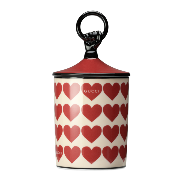 Gucci hearts print candle, Freesia scent