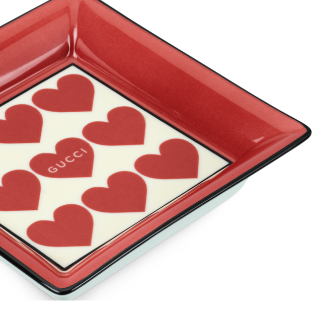 Gucci hearts print small trinket tray