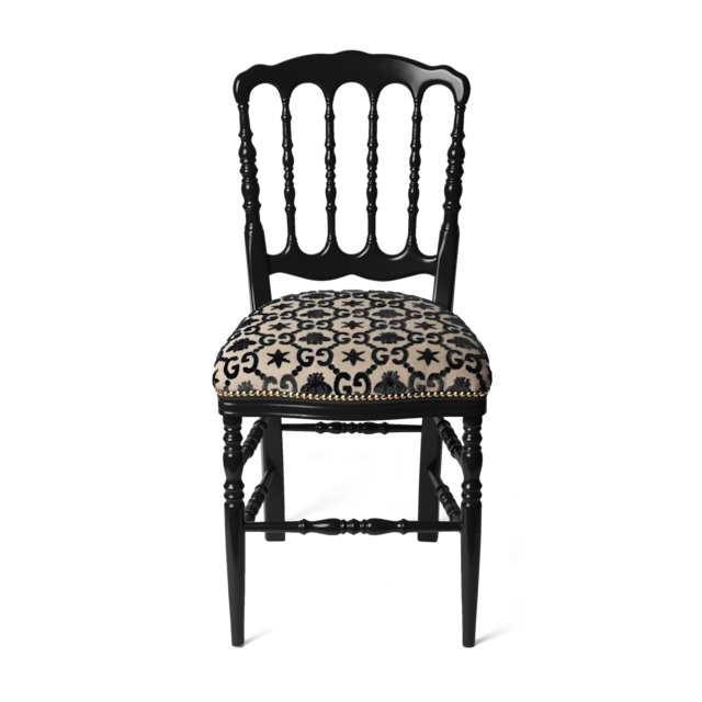 Wood chair with GG bees and stars