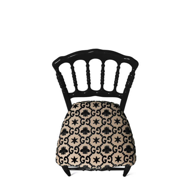 Wood chair with GG bees and stars