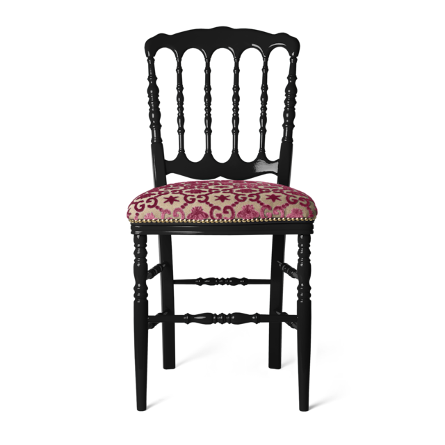 Wood chair with GG bees and stars