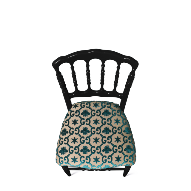 Wood chair with GG bees and stars