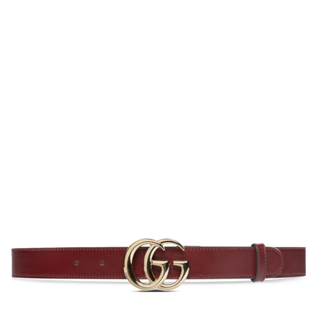 ダブルG スリムベルト ブラック レザー | GUCCI公式