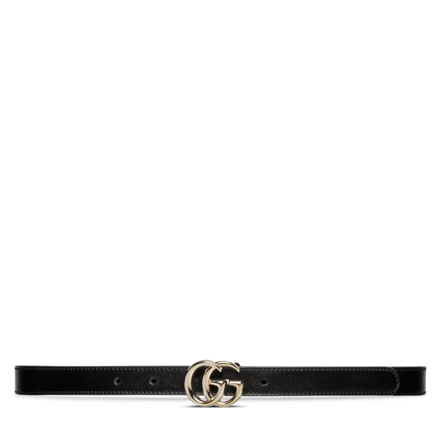 ダブルG スリムベルト ブラック レザー | GUCCI公式