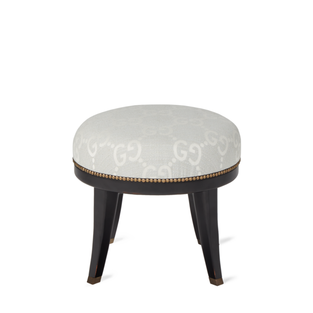 GG jacquard round stool