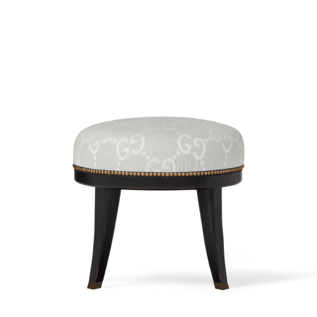 GG jacquard round stool