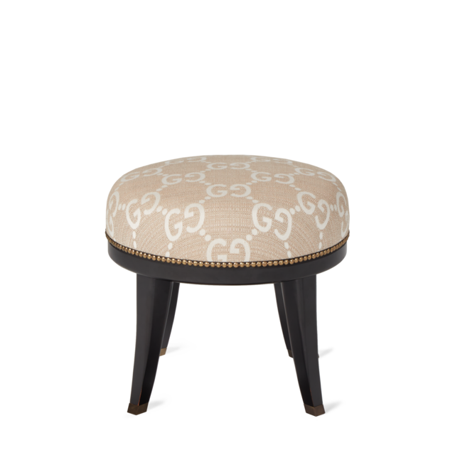 GG jacquard round stool