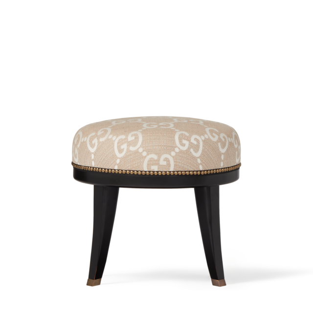 GG jacquard round stool