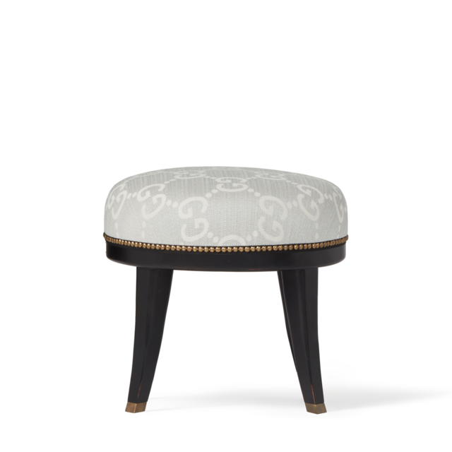 GG jacquard round stool