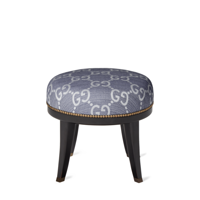 GG jacquard round stool