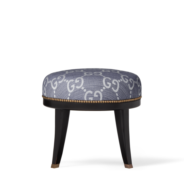 GG jacquard round stool