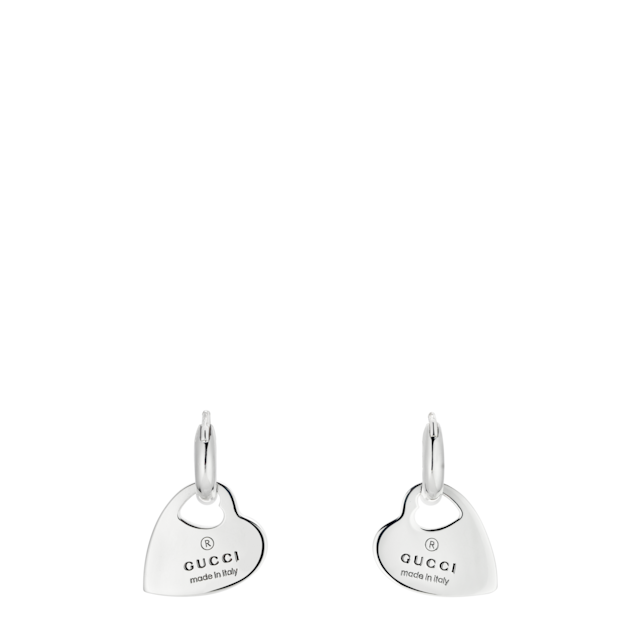 Hoop earrings with geometric G in 941 sterling silver